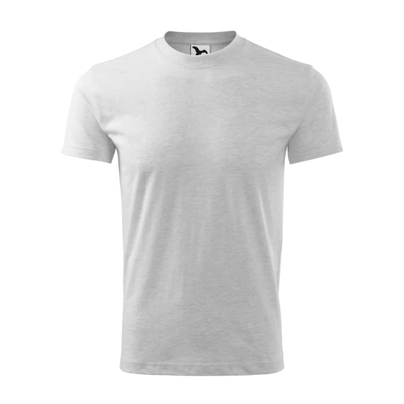 Unisex környakas póló, világosszürke melírozott