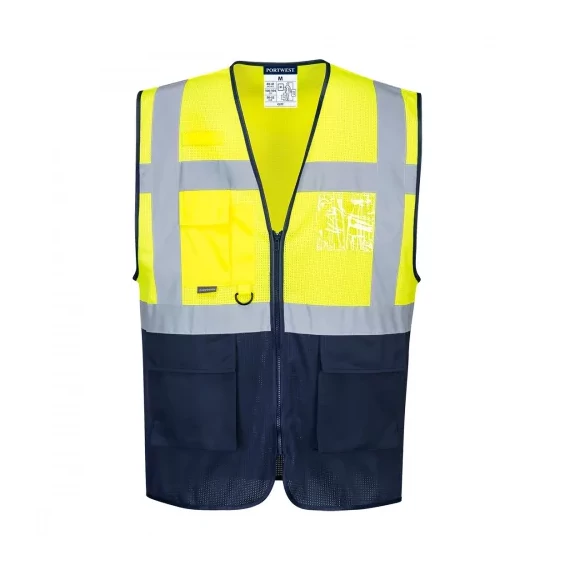 Portwest C377 JÓL LÁTHATÓSÁGI VEZETŐI MELLÉNY HÁLÓS sárga/kék